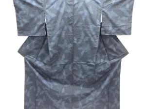 未使用品　蝶模様織出し手織り紬着物